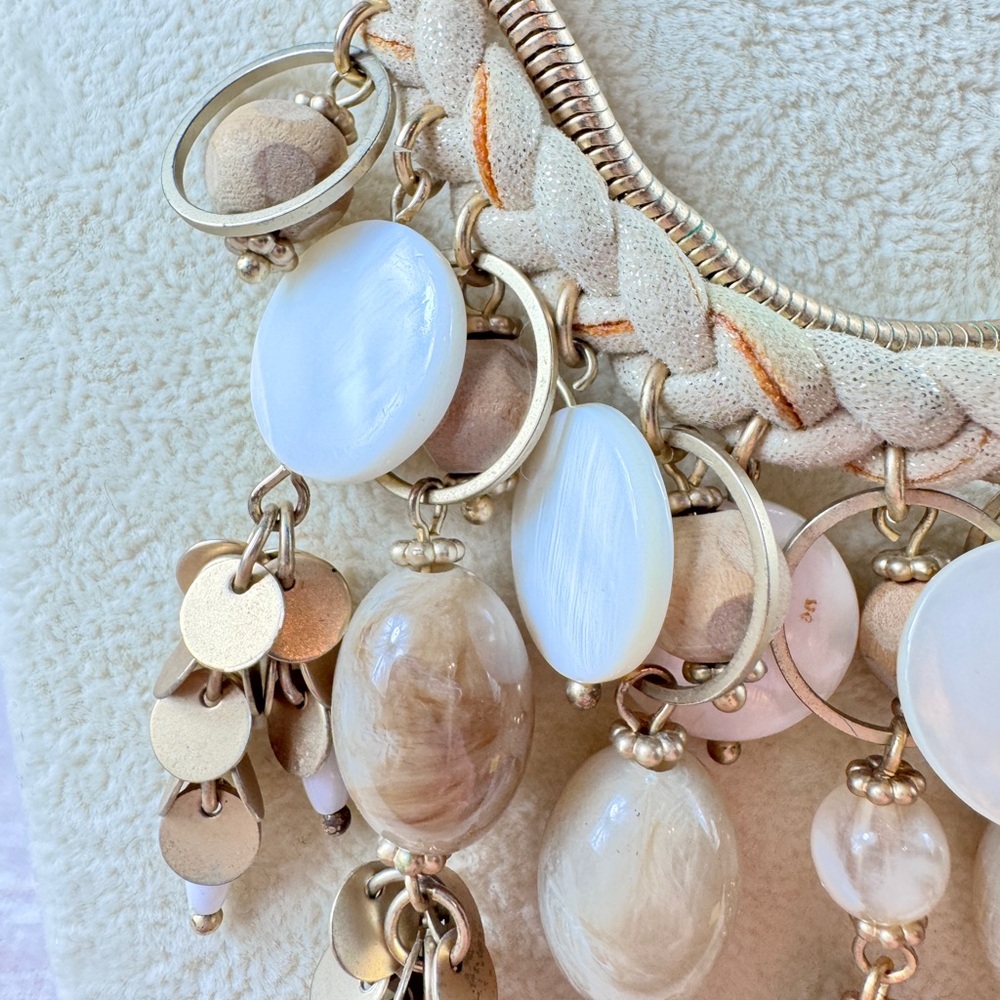 Chicos Elegant Gold and Cream Statement Necklace - Picture 2 of 13